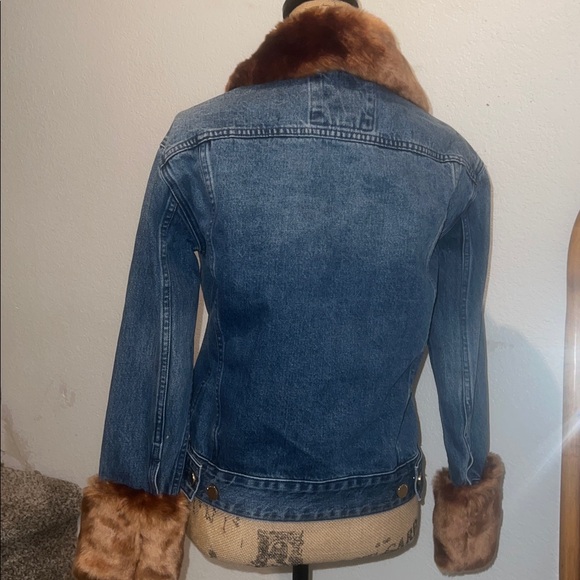 Michael Kors Faux Fur Trim Denim Jacket - Picture 8 of 13